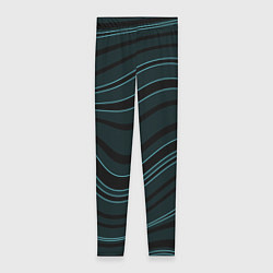 Женские легинсы Тёмный синий волнистые полосы