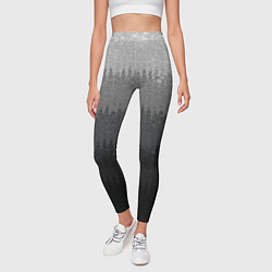 Леггинсы женские Градиент полосами тёмно-серый графитовый, цвет: 3D-принт — фото 2