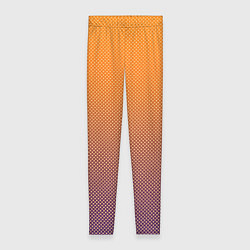 Леггинсы женские Градиент оранжевый в фиолетовый мелкий ромбик, цвет: 3D-принт