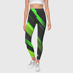 Леггинсы женские Color black green, цвет: 3D-принт — фото 2