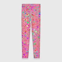 Женские легинсы Розовый с разноцветными брызгами