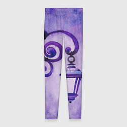 Леггинсы женские Уличный фиолетовый фонарь, цвет: 3D-принт