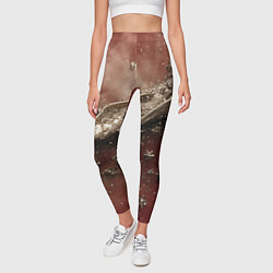 Леггинсы женские Волнистая объемная волна на текстуре, цвет: 3D-принт — фото 2