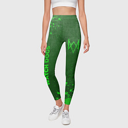 Леггинсы женские Watch Dogs - green gradient вертикально, цвет: 3D-принт — фото 2
