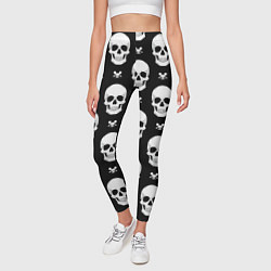 Леггинсы женские Черепной фон, цвет: 3D-принт — фото 2