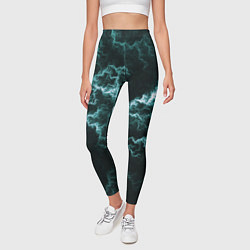 Леггинсы женские Lightning light blue line, цвет: 3D-принт — фото 2