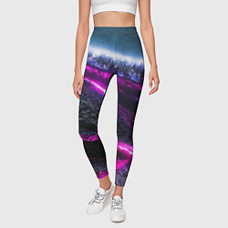 Леггинсы женские Фентази город неон, цвет: 3D-принт — фото 2