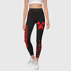 Леггинсы женские Minecraft - red gradient вертикально, цвет: 3D-принт — фото 2