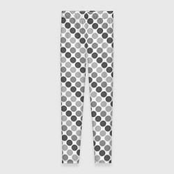 Женские легинсы Черный и серый горох на белом фоне