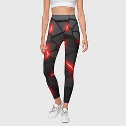 Леггинсы женские Красная неоновая броня, цвет: 3D-принт — фото 2