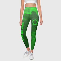 Леггинсы женские God of War - green gradient вертикально, цвет: 3D-принт — фото 2