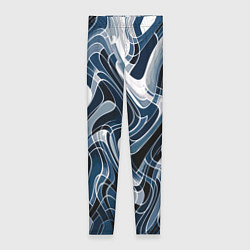 Леггинсы женские Тёмно-синий искажённая абстракция, цвет: 3D-принт