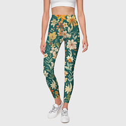 Леггинсы женские Нежный цветочный паттерн, цвет: 3D-принт — фото 2