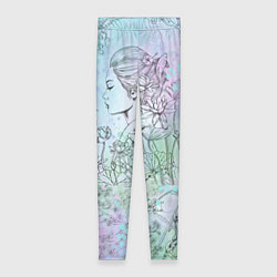 Женские легинсы Скетч японские дорамы