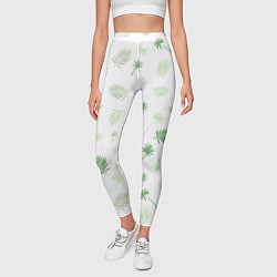 Леггинсы женские Текстура белой гавайской рубашки, цвет: 3D-принт — фото 2