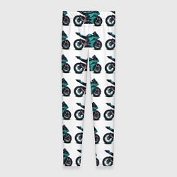 Леггинсы женские Motorbike light blue, цвет: 3D-принт