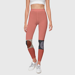 Леггинсы женские Луна Малевича розовый томат, цвет: 3D-принт — фото 2