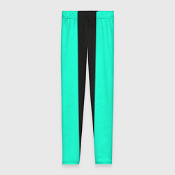 Женские легинсы Color light blue white line