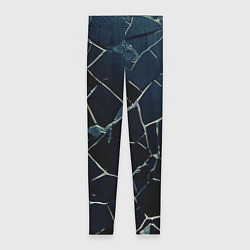 Леггинсы женские Тёмный чёрно-синий битые плиты, цвет: 3D-принт