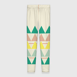 Леггинсы женские Абстрактный лес - треугольники на светлом, цвет: 3D-принт
