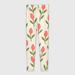 Женские легинсы Тюльпаны паттерн