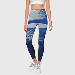 Леггинсы женские Эльбрус с облаками, цвет: 3D-принт — фото 2
