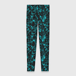 Леггинсы женские Голубой с черным абстрактный узор, цвет: 3D-принт