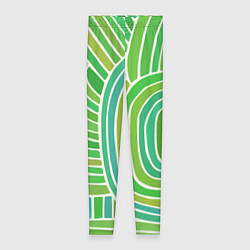 Леггинсы женские Абстрактный узор зеленый, цвет: 3D-принт