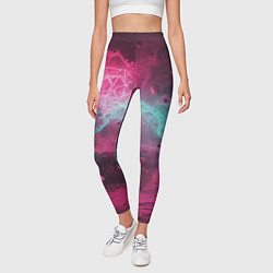 Леггинсы женские Космическая абстракция с геометрическими фигурами, цвет: 3D-принт — фото 2