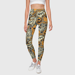 Леггинсы женские Хэллоуин тыквы, цвет: 3D-принт — фото 2