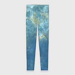 Леггинсы женские Абстракция - gold in blue-turquoise color, цвет: 3D-принт