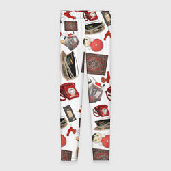 Леггинсы женские Неваляшка утюг ретро авоська петушок телефон, цвет: 3D-принт