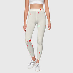 Леггинсы женские Color white red shapes, цвет: 3D-принт — фото 2