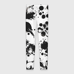 Женские легинсы Чёрно-белые кляксы - абстракция