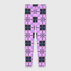 Леггинсы женские Квадраты с цветочными перекрестиями, цвет: 3D-принт