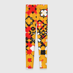 Леггинсы женские Красно-желтая геометрическая абстракция, цвет: 3D-принт