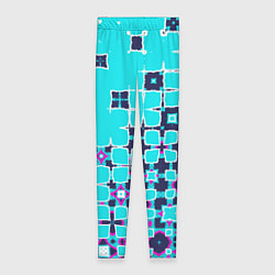 Леггинсы женские Геометрическая метаморфоза на бирюзе, цвет: 3D-принт