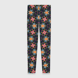 Женские легинсы Цветочно-геометрический узор