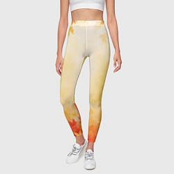 Леггинсы женские Жёлто-красный осенний, цвет: 3D-принт — фото 2