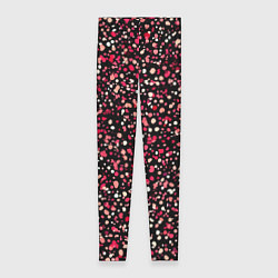Леггинсы женские Красно-розовые крапинки, цвет: 3D-принт