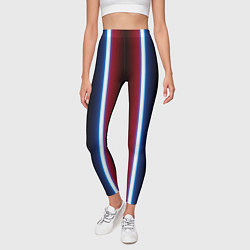 Леггинсы женские Color white blue red neon, цвет: 3D-принт — фото 2