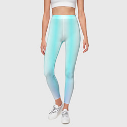 Леггинсы женские Neon white blue lines, цвет: 3D-принт — фото 2