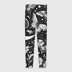 Женские легинсы Паттерн из бабочек цветов и луны - нейроарт