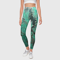 Леггинсы женские Узоры изумрудного инея, цвет: 3D-принт — фото 2
