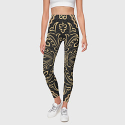 Леггинсы женские Орнамент славянский позолота, цвет: 3D-принт — фото 2