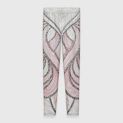 Леггинсы женские Нежно розовый орнамент из перьев, цвет: 3D-принт