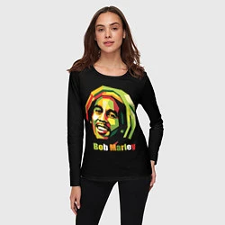 Лонгслив женский Bob Marley Smile, цвет: 3D-принт — фото 2