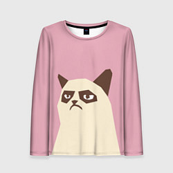 Женский лонгслив Grumpy cat pink