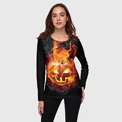 Лонгслив женский Огненная стихия хэллоуин, цвет: 3D-принт — фото 2