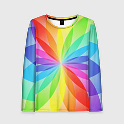 Лонгслив женский Радуга, цвет: 3D-принт